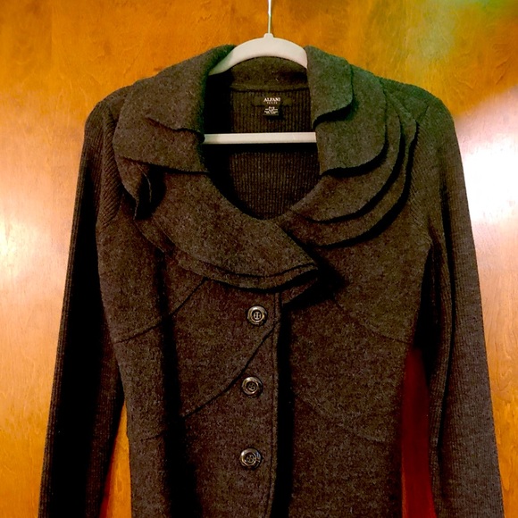 Alfani 100% merino wool button-up sweater size Small Petite - Picture 1 of 7